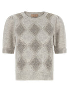 TWINSET Sequin Diamond Sweater Grey