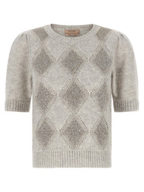 TWINSET Sequin Diamond Sweater Grey