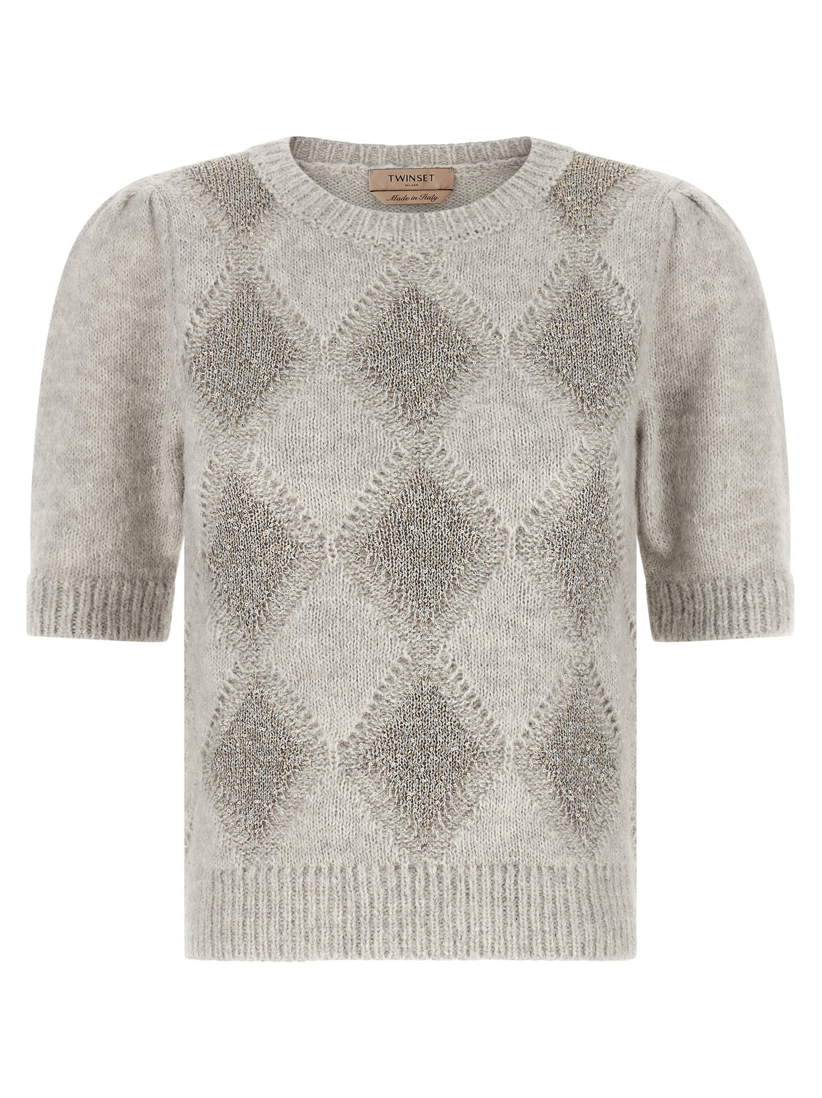 TWINSET Sequin Diamond Sweater Grey