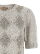 TWINSET Sequin Diamond Sweater Grey