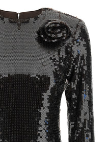 ROTATE Birger Christensen Sequin Dress Brown