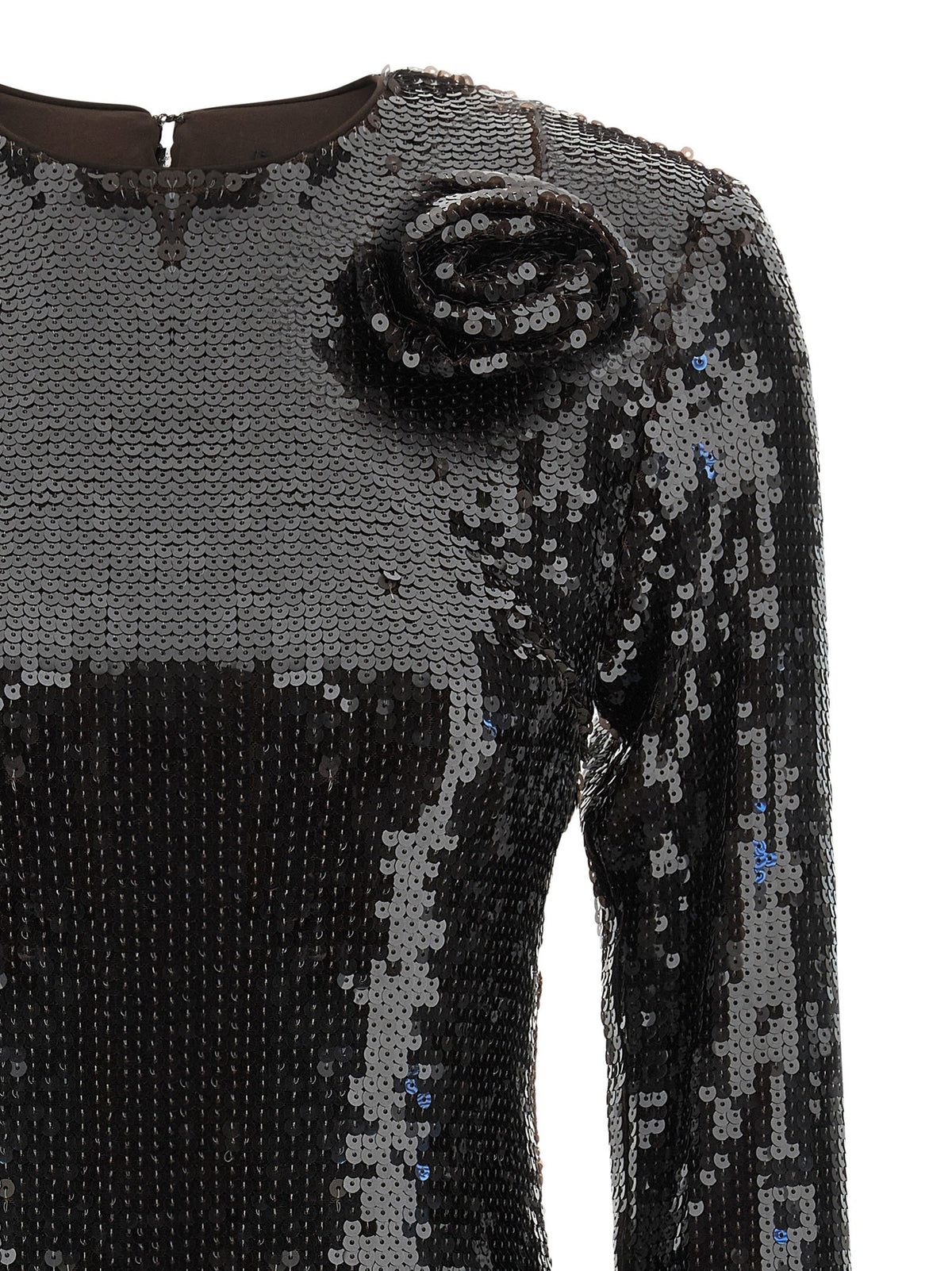 ROTATE Birger Christensen Sequin Dress Brown, view 3
