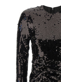 ROTATE Birger Christensen Sequin Dress Black