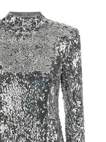 Balmain Sequin Dress Silver