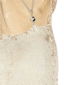 Coperni Sequin Dress Beige