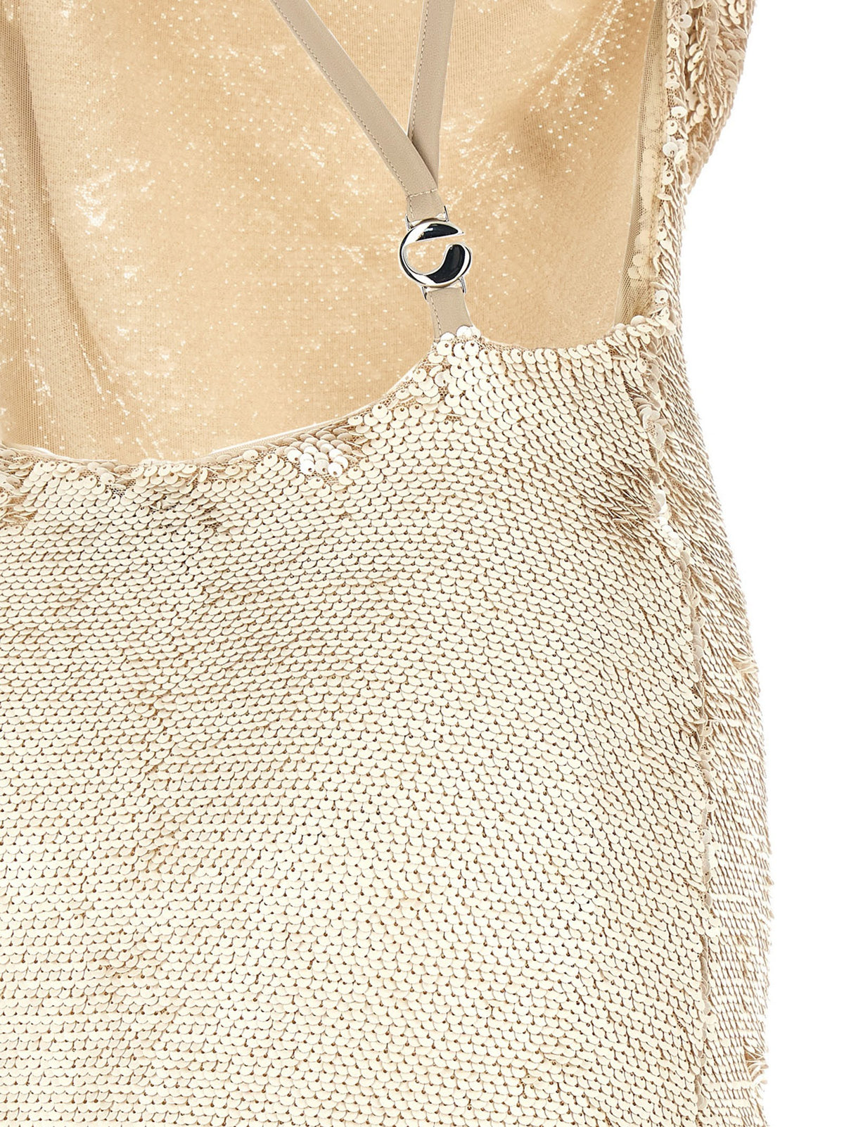 Coperni Sequin Dress Beige, view 4