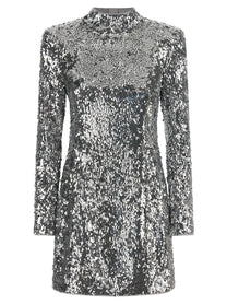 Balmain Sequin Dress Silver