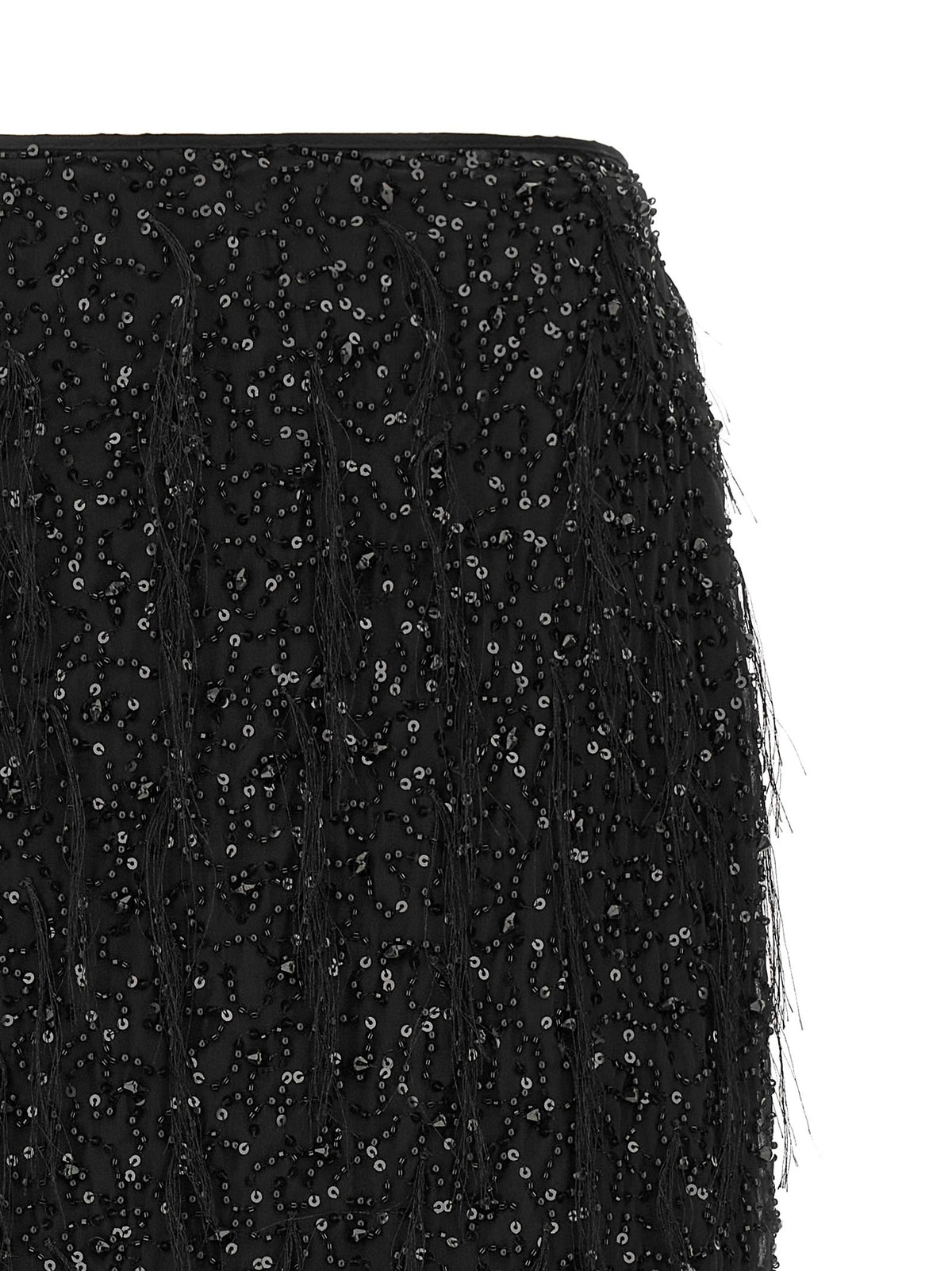 TWINSET Sequin Embroidery Skirt Black