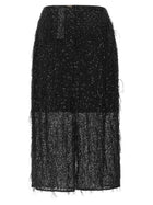 TWINSET Sequin Embroidery Skirt Black, view 2