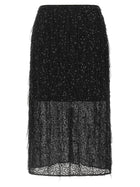 TWINSET Sequin Embroidery Skirt Black