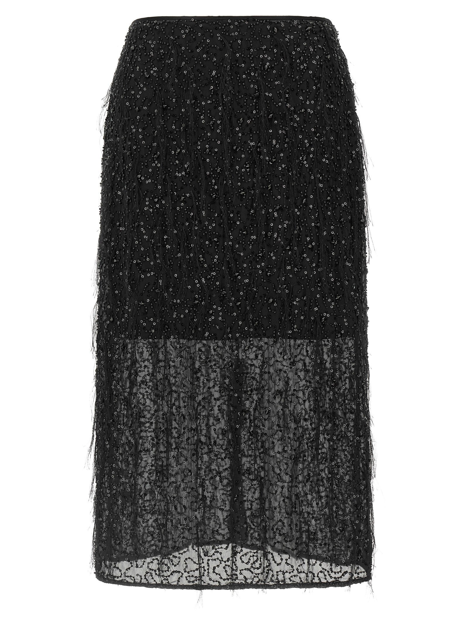 TWINSET Sequin Embroidery Skirt Black