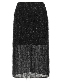 TWINSET Sequin Embroidery Skirt Black