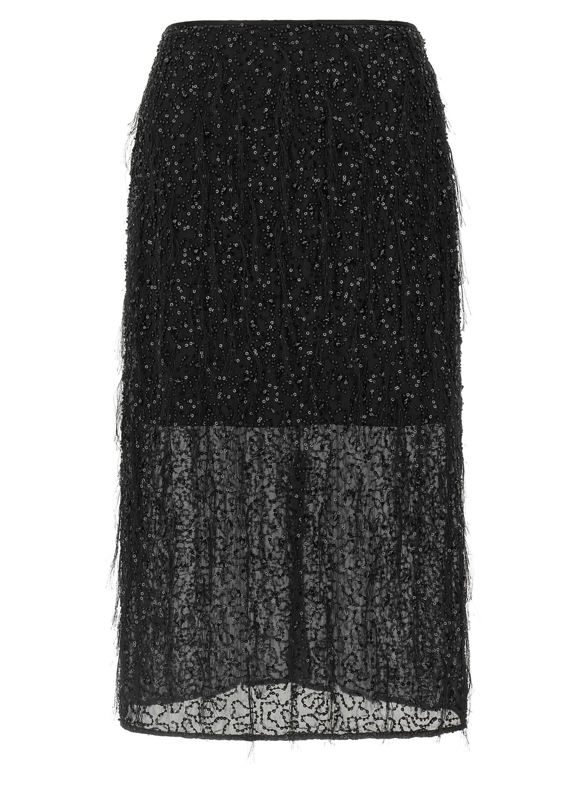 TWINSET Sequin Embroidery Skirt Black
