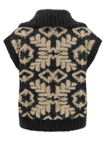 Brunello Cucinelli Sequin Intarsia Cardigan Grey
