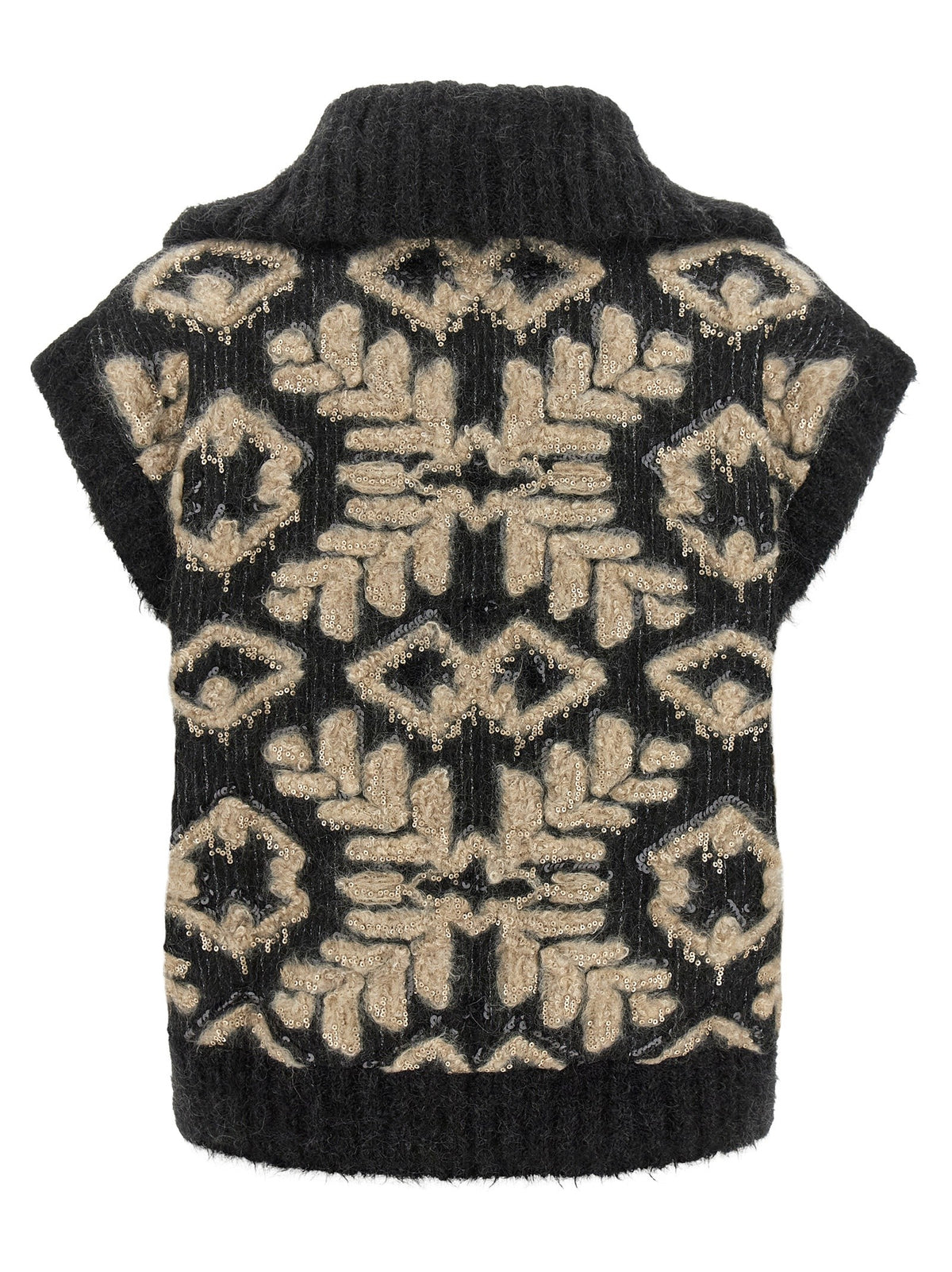 Brunello Cucinelli Sequin Intarsia Cardigan Grey