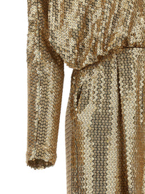 Elie Saab Sequin Jersey Jumpsuit Gold