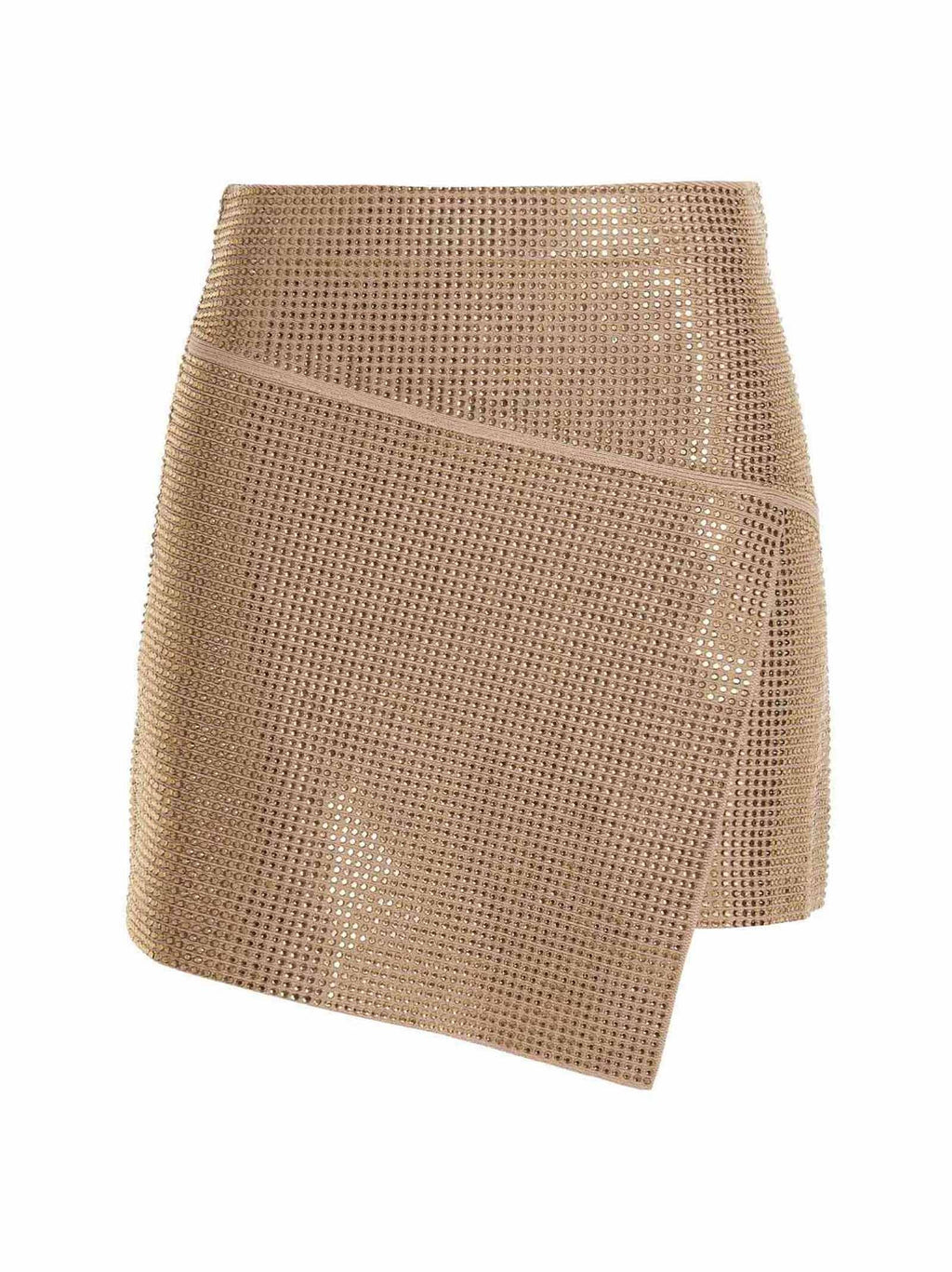 ANDREĀDAMO Sequin Knit Skirt Beige