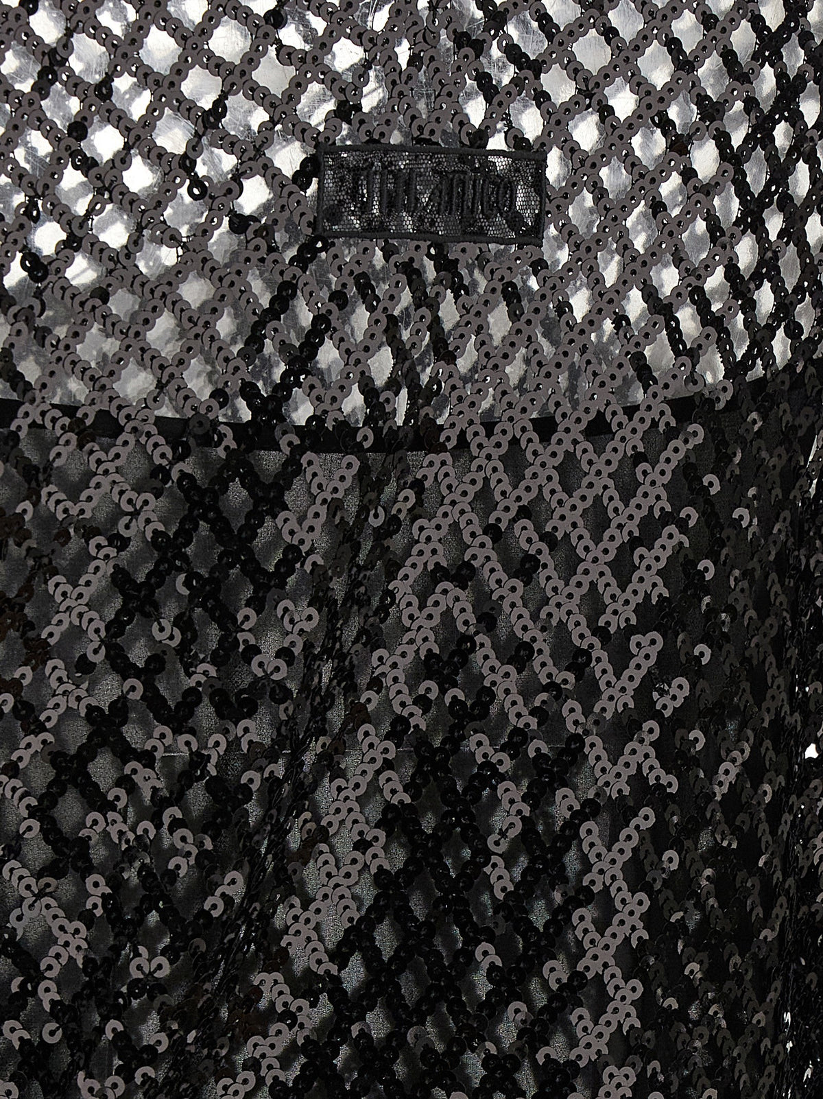 The Attico Sequin Mesh Dress Black