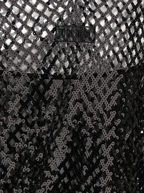 The Attico Sequin Mesh Dress Black