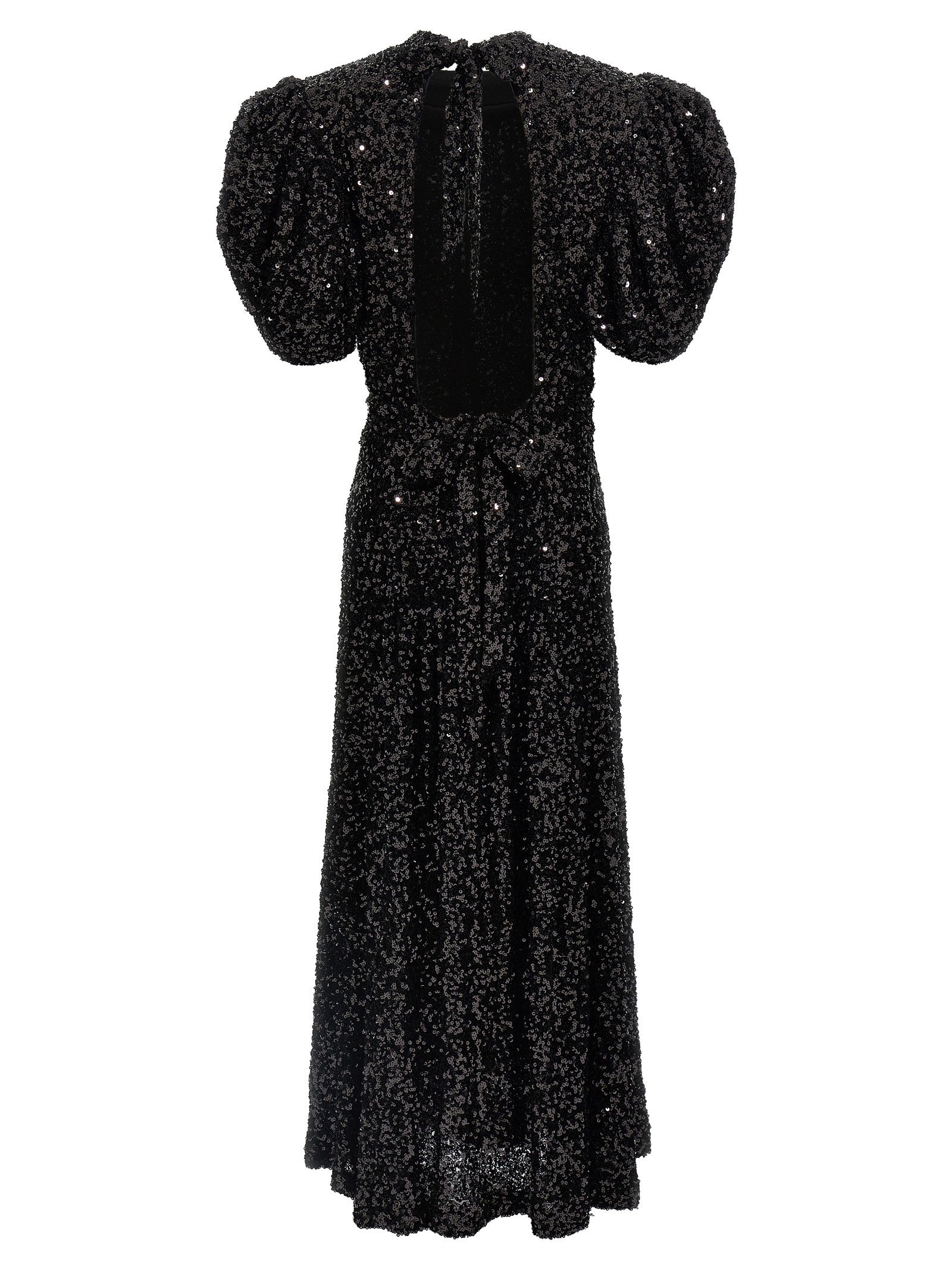 ROTATE Birger Christensen Sequin Midi Dress Black