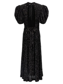 ROTATE Birger Christensen Sequin Midi Dress Black