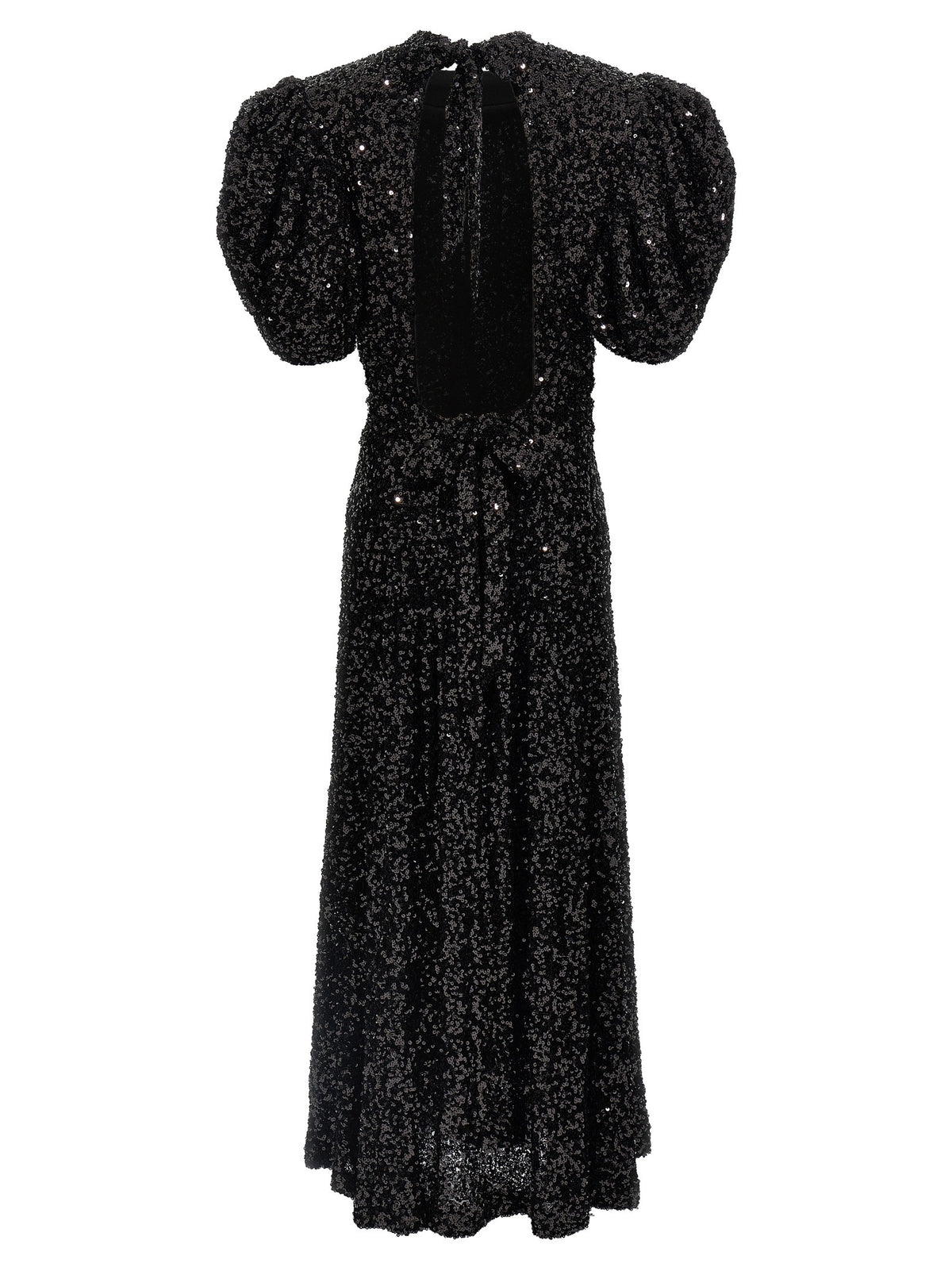 ROTATE Birger Christensen Sequin Midi Dress Black, view 2