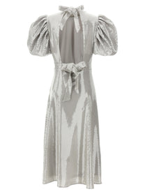 ROTATE Birger Christensen Sequin Midi Dress Grey