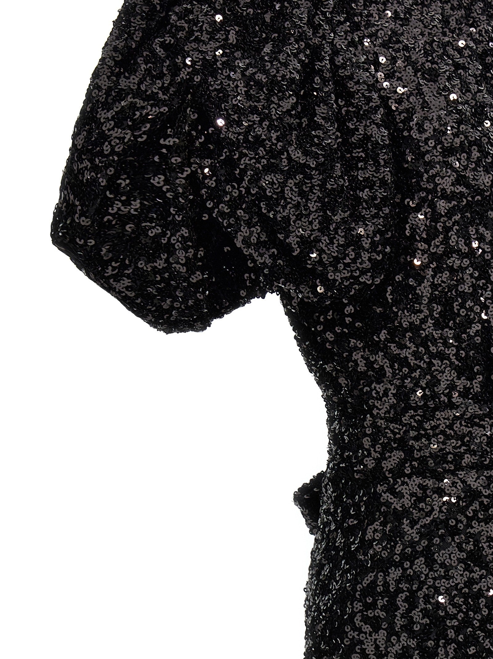 ROTATE Birger Christensen Sequin Midi Dress Black
