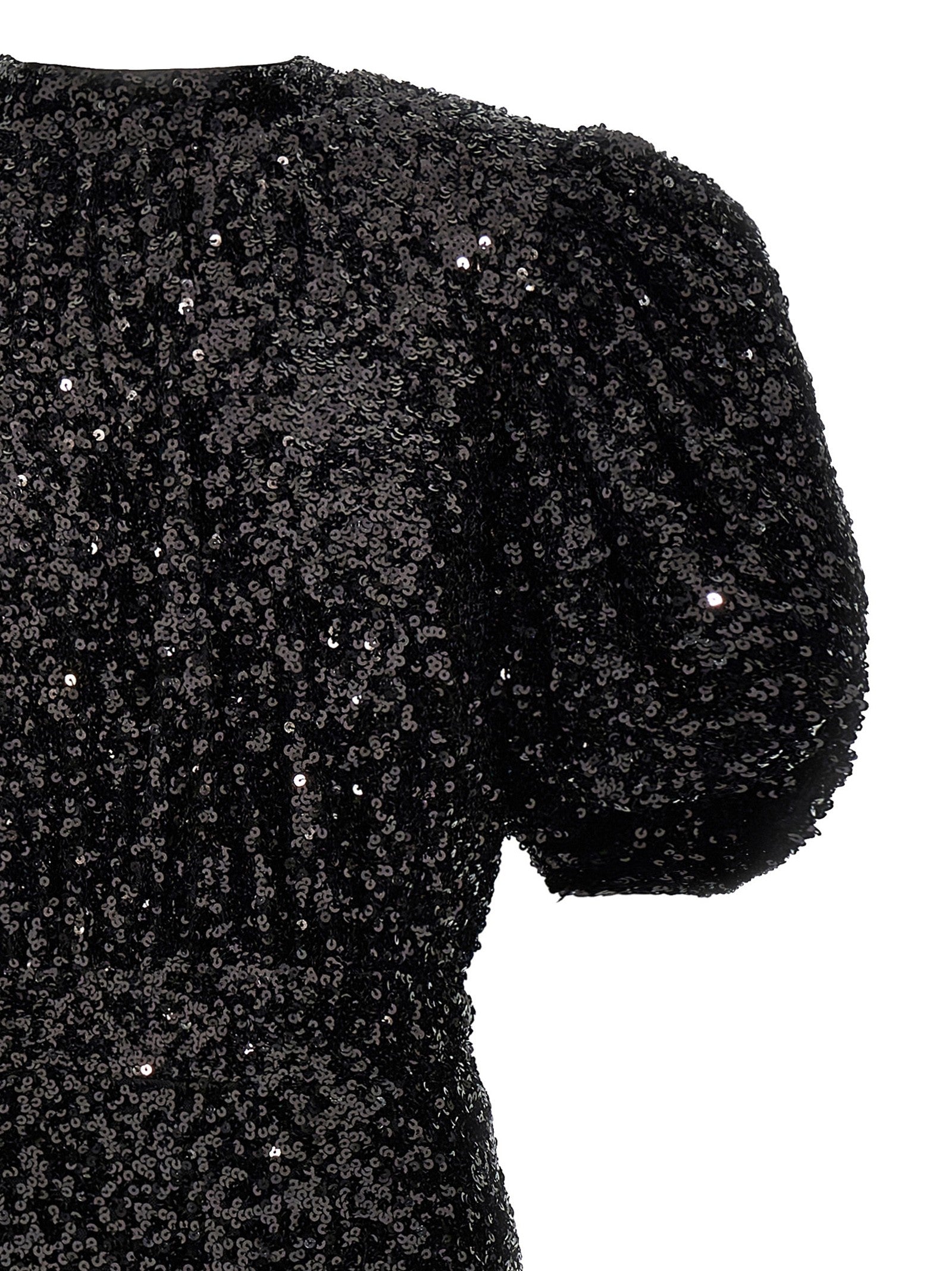 ROTATE Birger Christensen Sequin Midi Dress Black