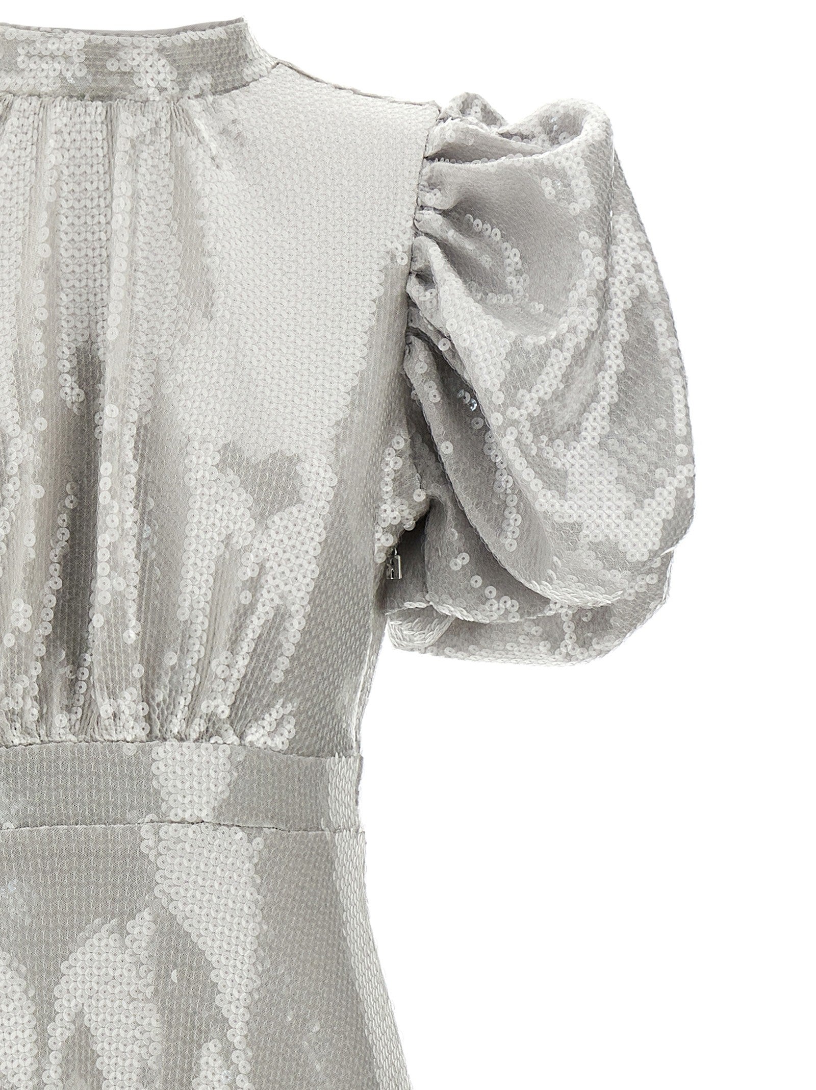 ROTATE Birger Christensen Sequin Midi Dress Grey