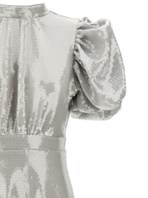 ROTATE Birger Christensen Sequin Midi Dress Grey