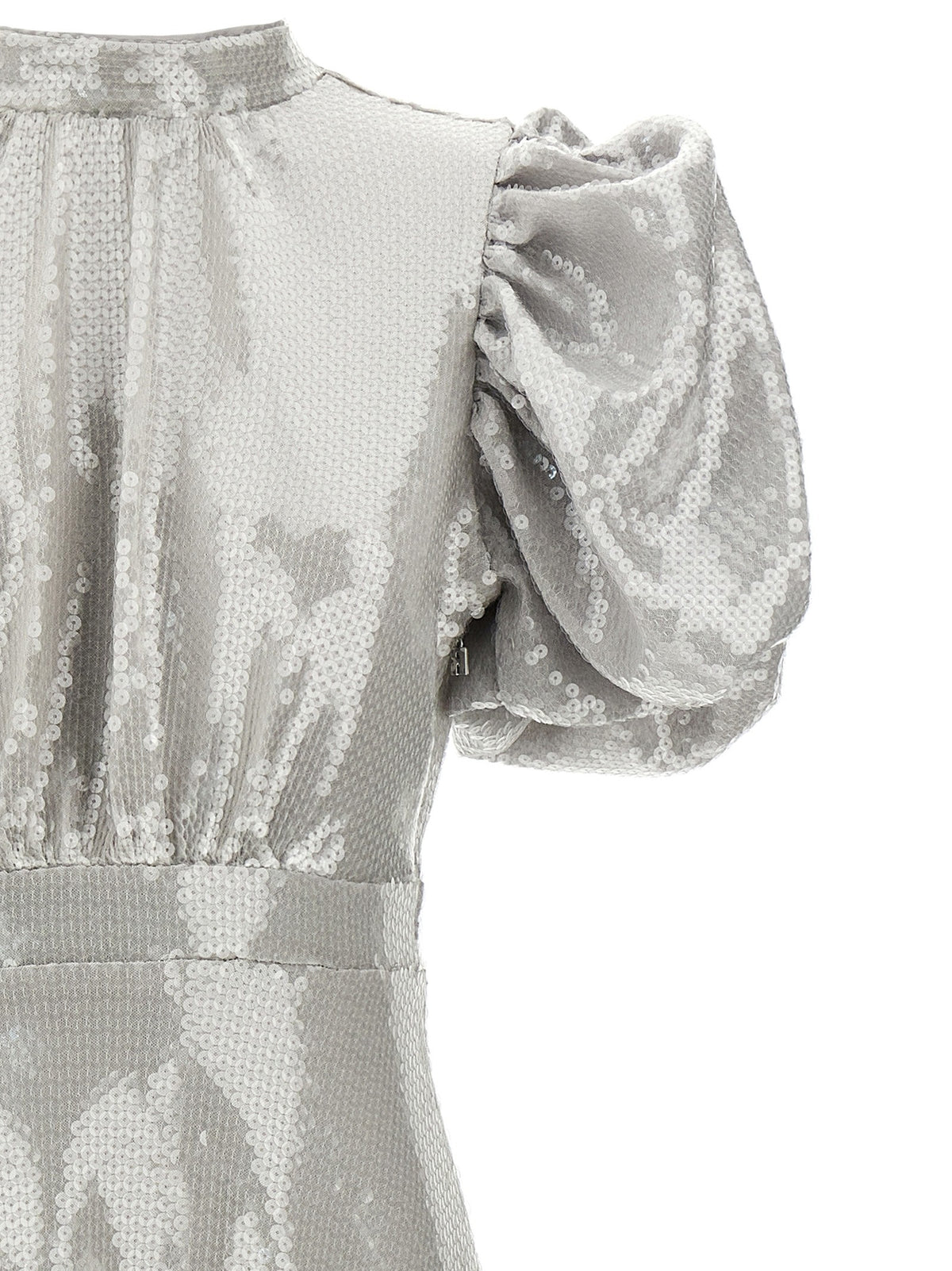ROTATE Birger Christensen Sequin Midi Dress Grey, view 3
