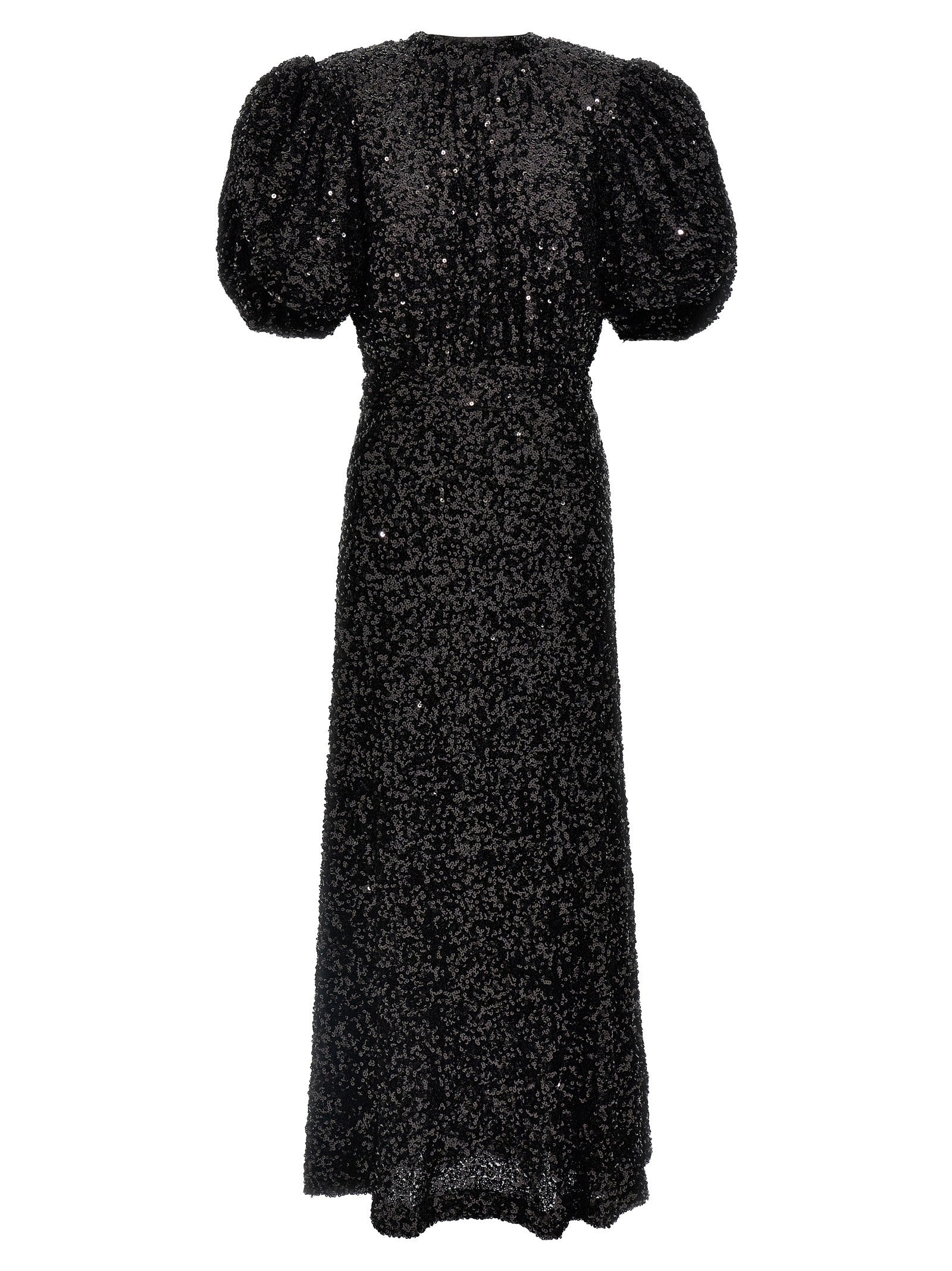 ROTATE Birger Christensen Sequin Midi Dress Black