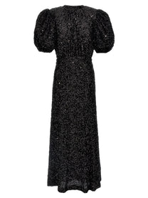 ROTATE Birger Christensen Sequin Midi Dress Black