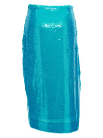 Ganni Sequin Midi Skirt Blue