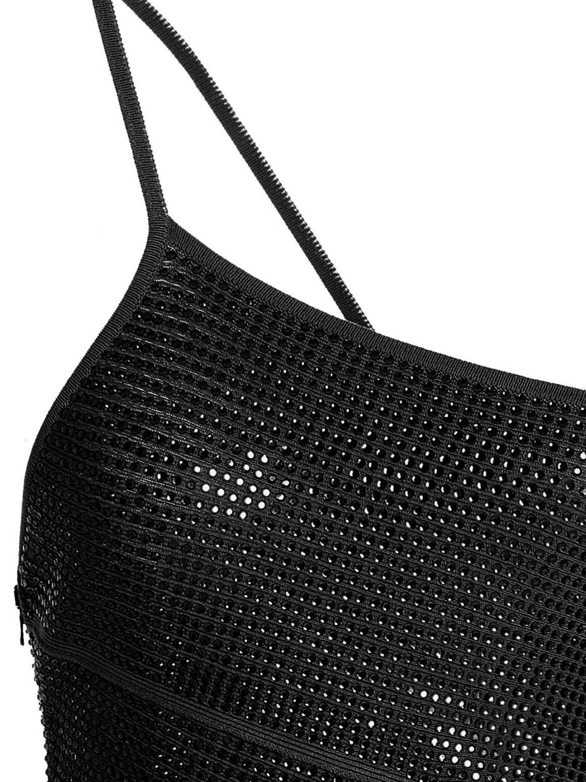 ANDREĀDAMO Sequin One Shoulder Dress Black, view 3