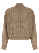 Brunello Cucinelli Sequin Sweater Beige