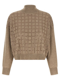 Brunello Cucinelli Sequin Sweater Beige