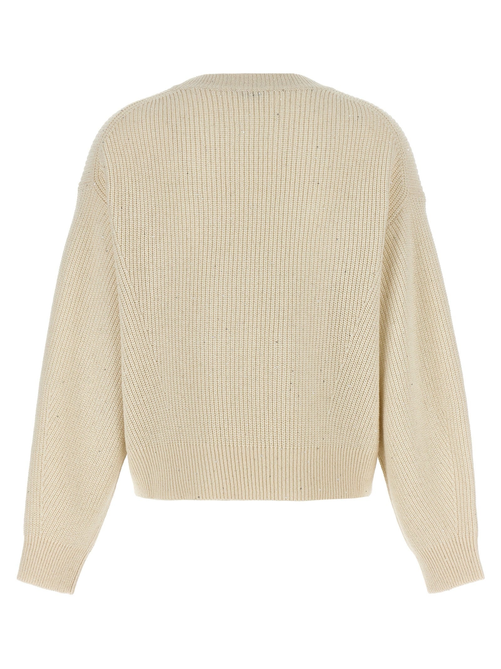 Brunello Cucinelli Sequin Sweater White