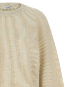 Brunello Cucinelli Sequin Sweater White