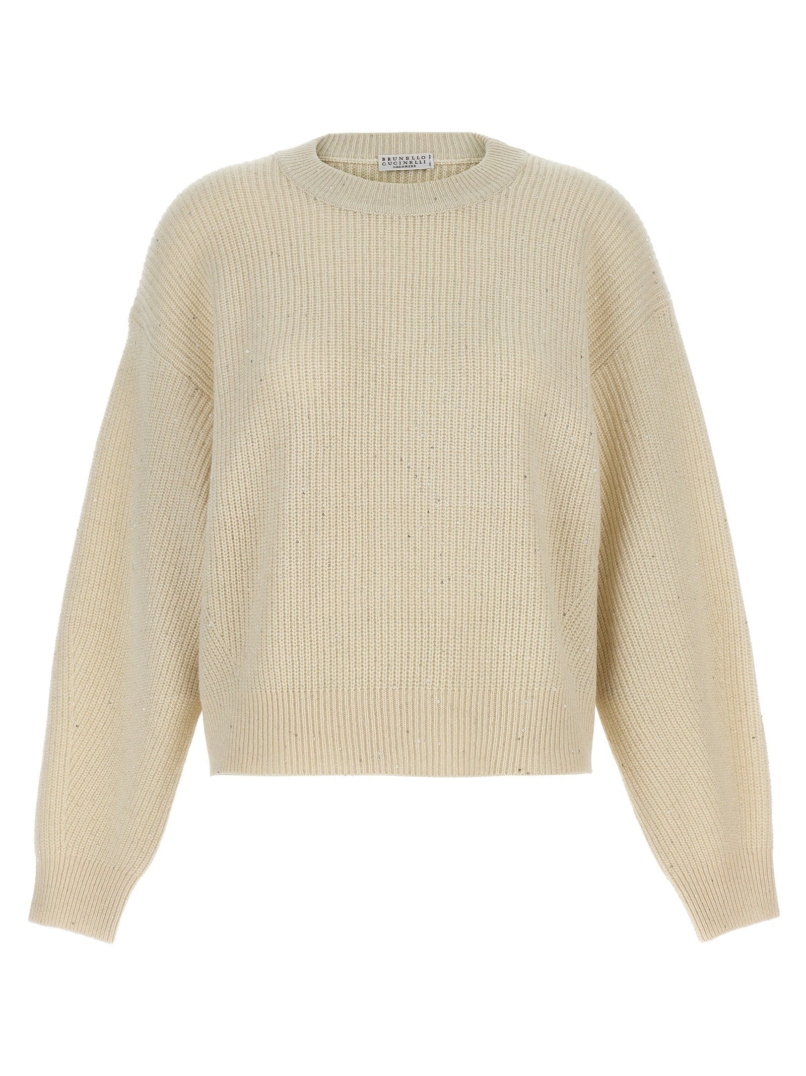 Brunello Cucinelli Sequin Sweater White