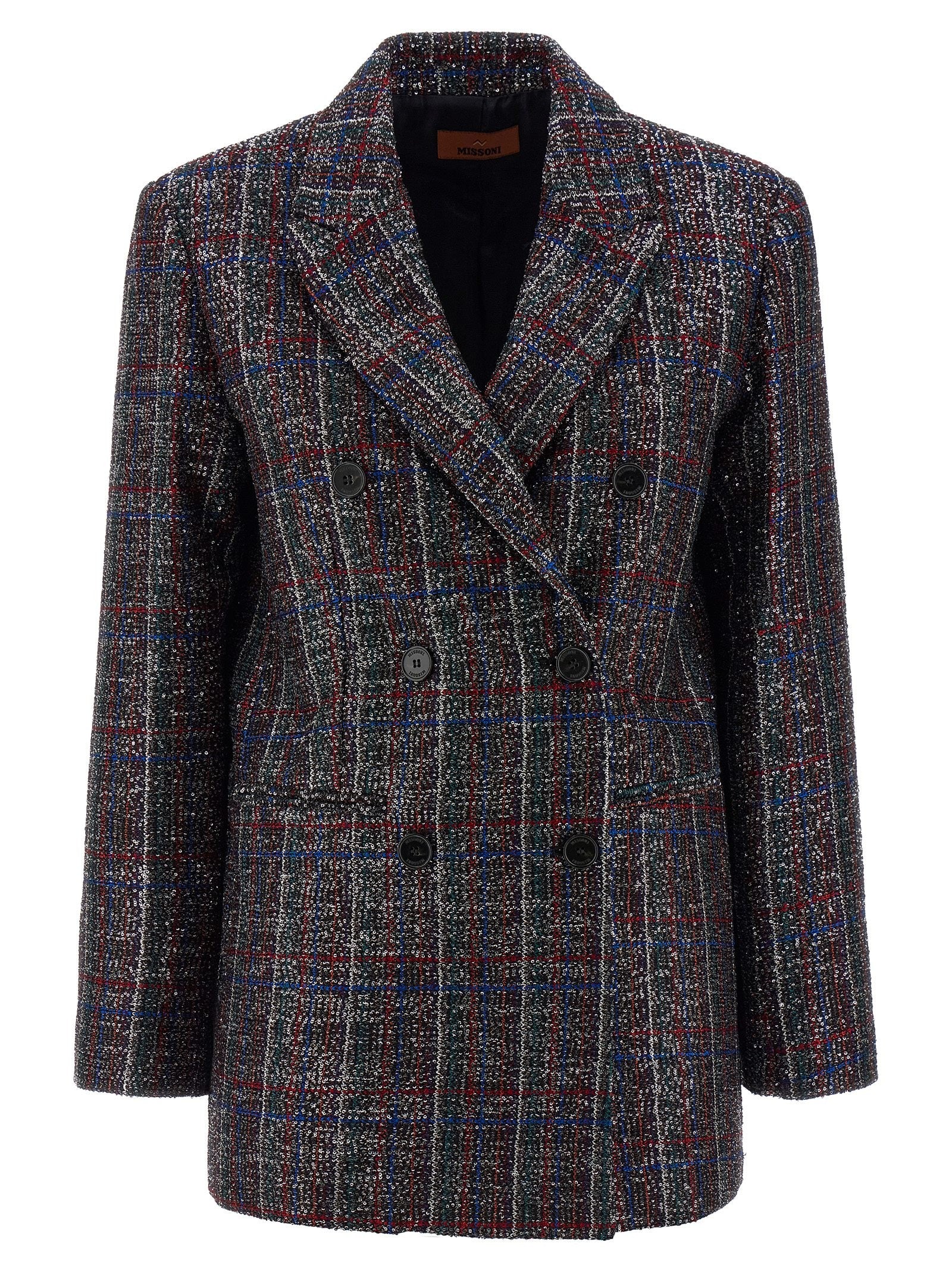 Missoni Sequin Tartan Blazer Gold