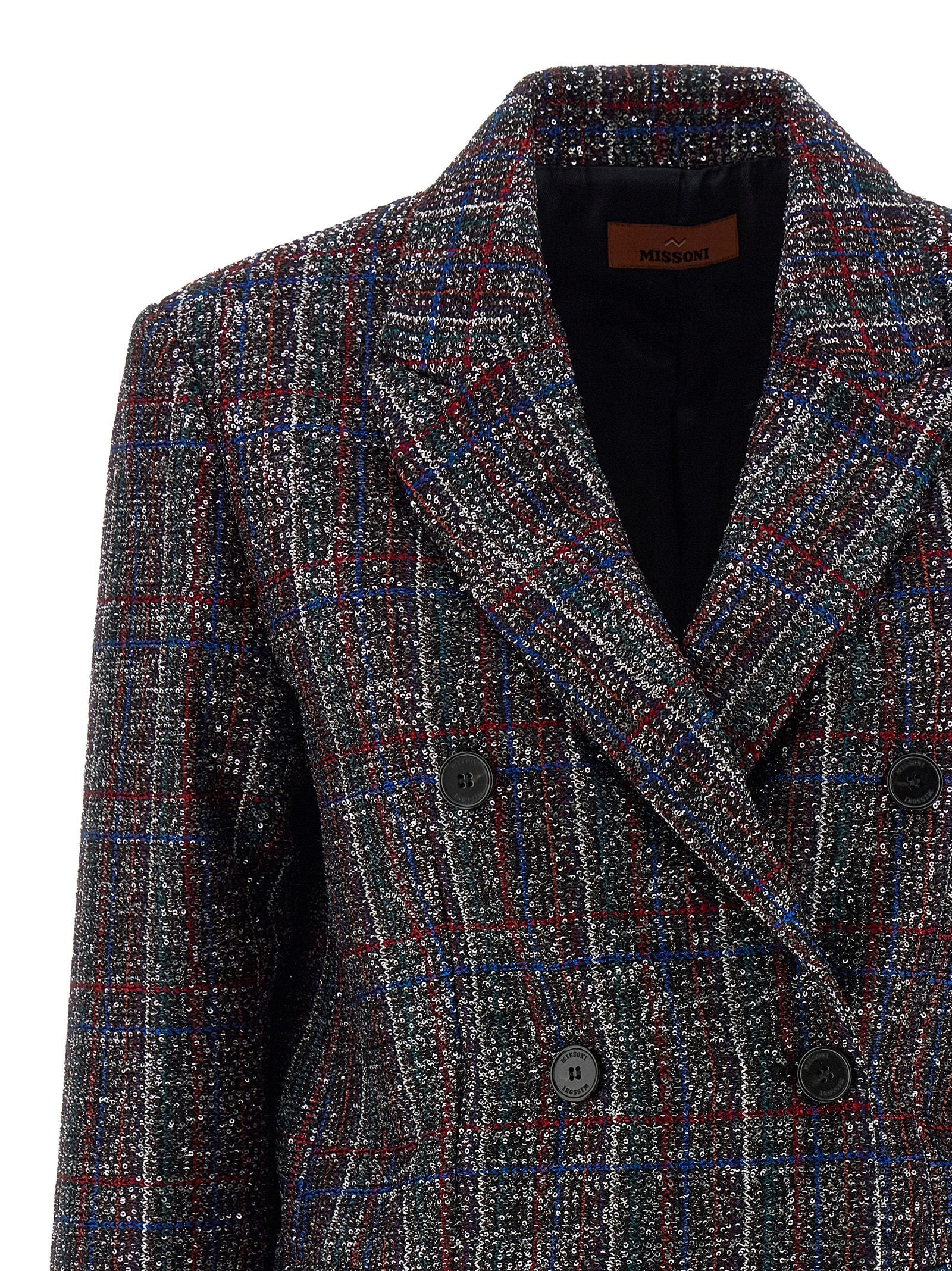 Missoni Sequin Tartan Blazer Gold