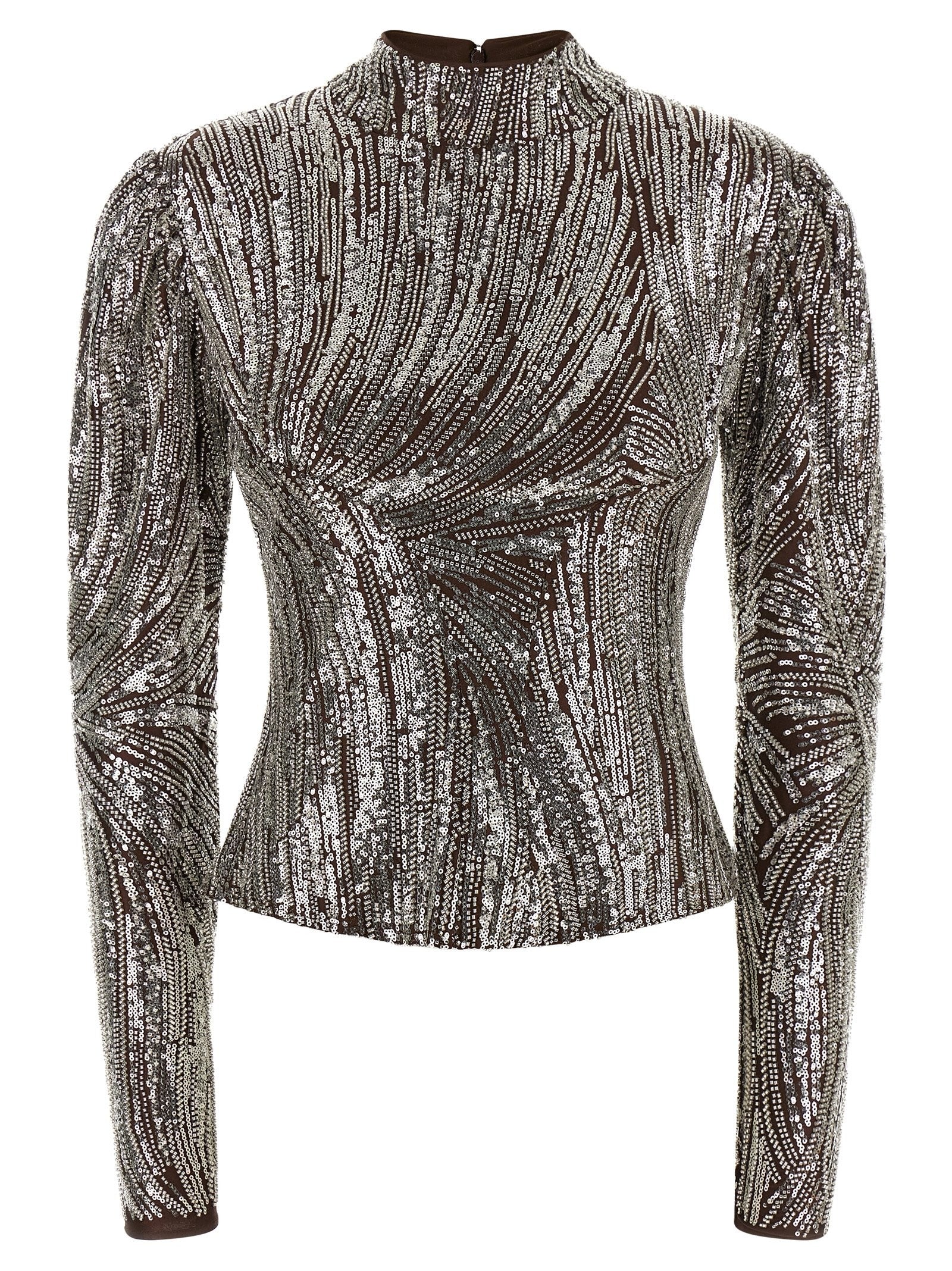 Rabanne Sequin Top Brown