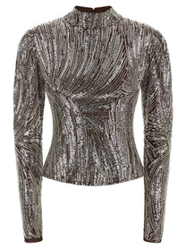 Rabanne Sequin Top Brown