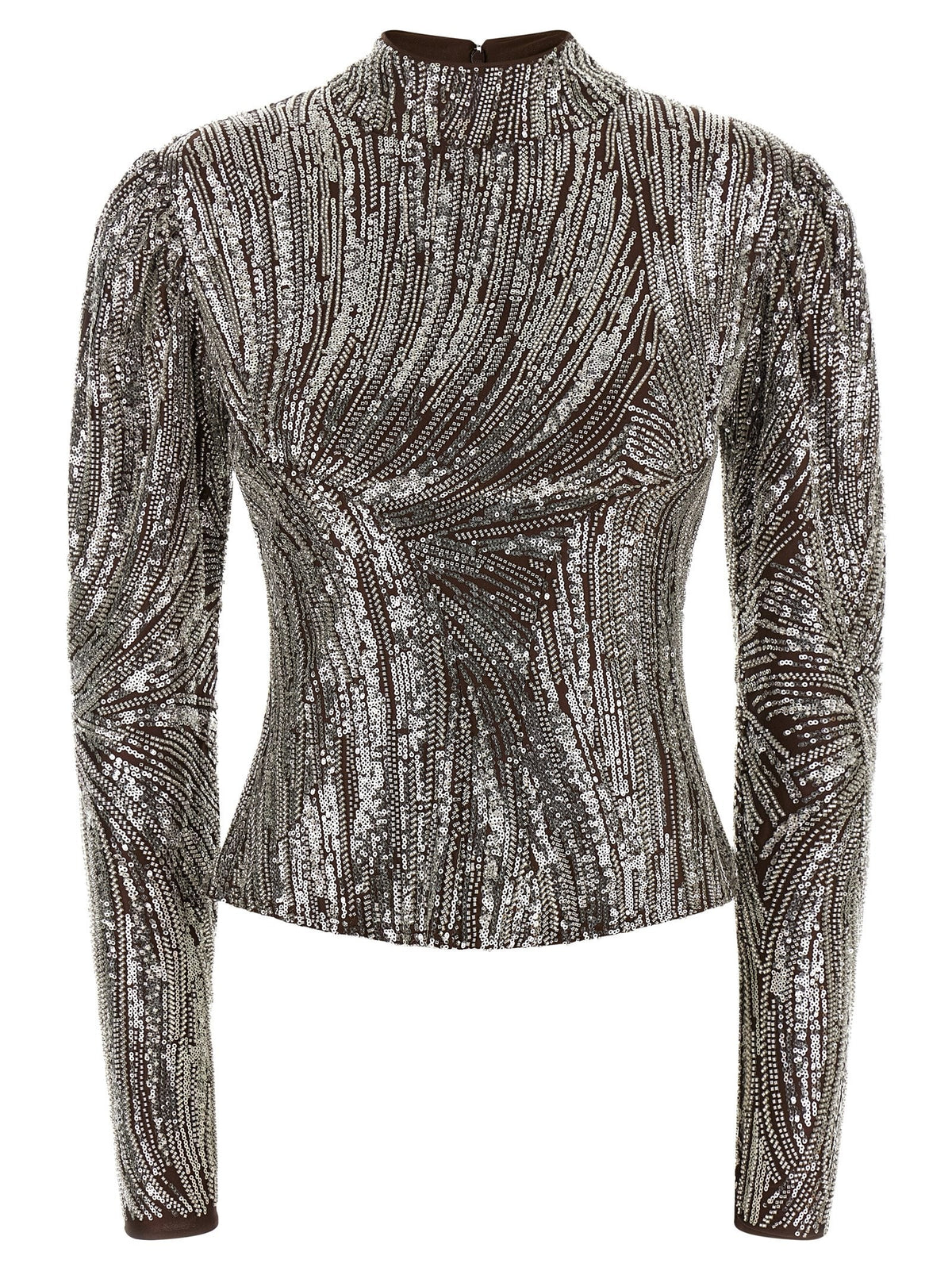 Rabanne Sequin Top Brown