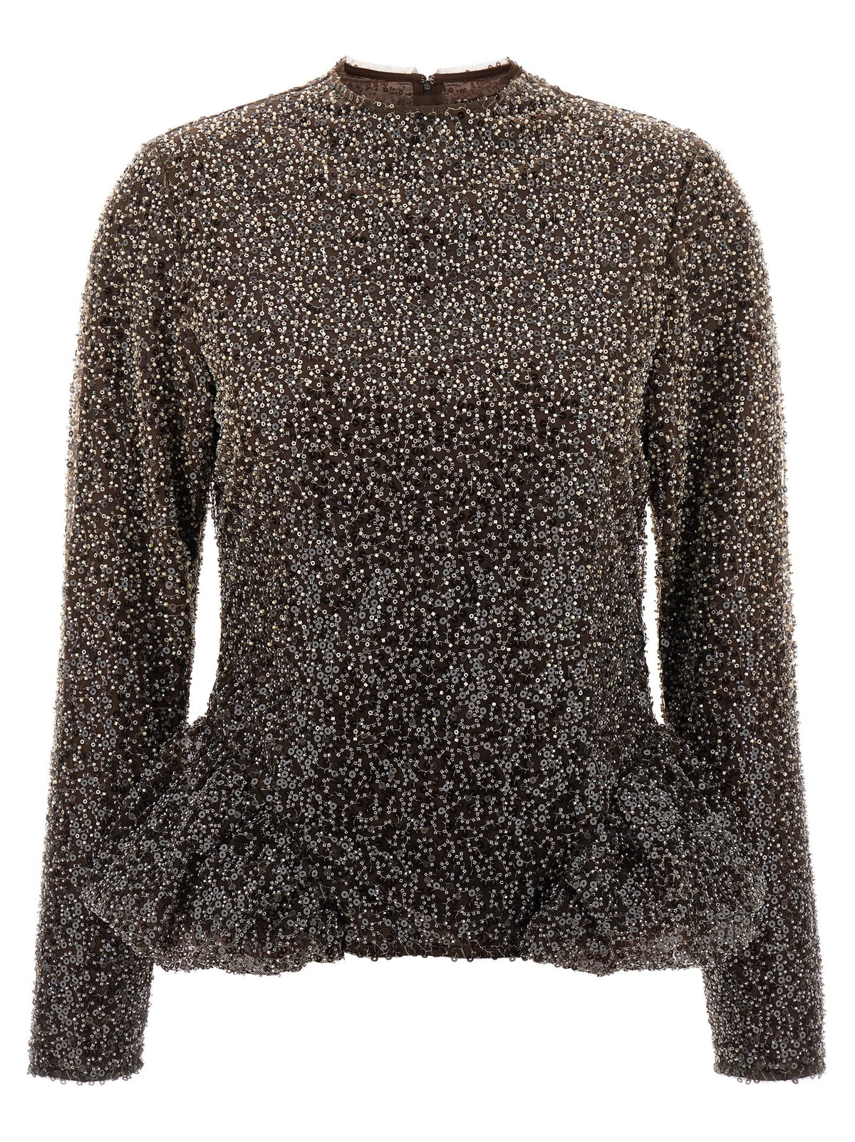 ROTATE Birger Christensen Sequin Top Beige