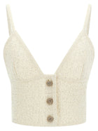 Alessandra Rich Sequin Top White