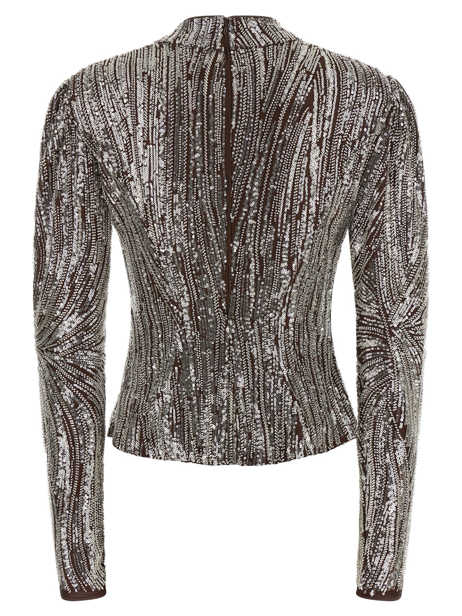 Rabanne Sequin Top Brown