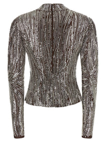 Rabanne Sequin Top Brown